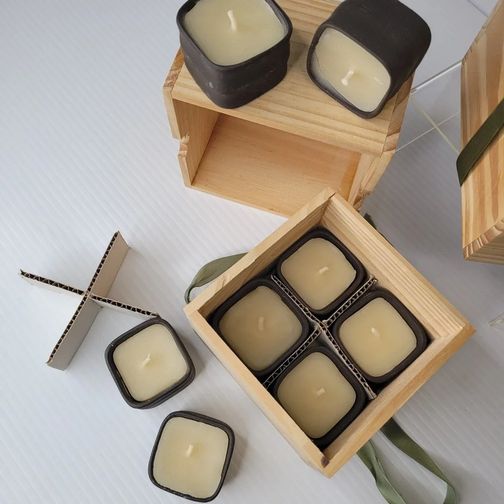 Williams Sonoma Vintage Limited Edition Votive Candle Set Wood‎ Box Set of 8 NEW